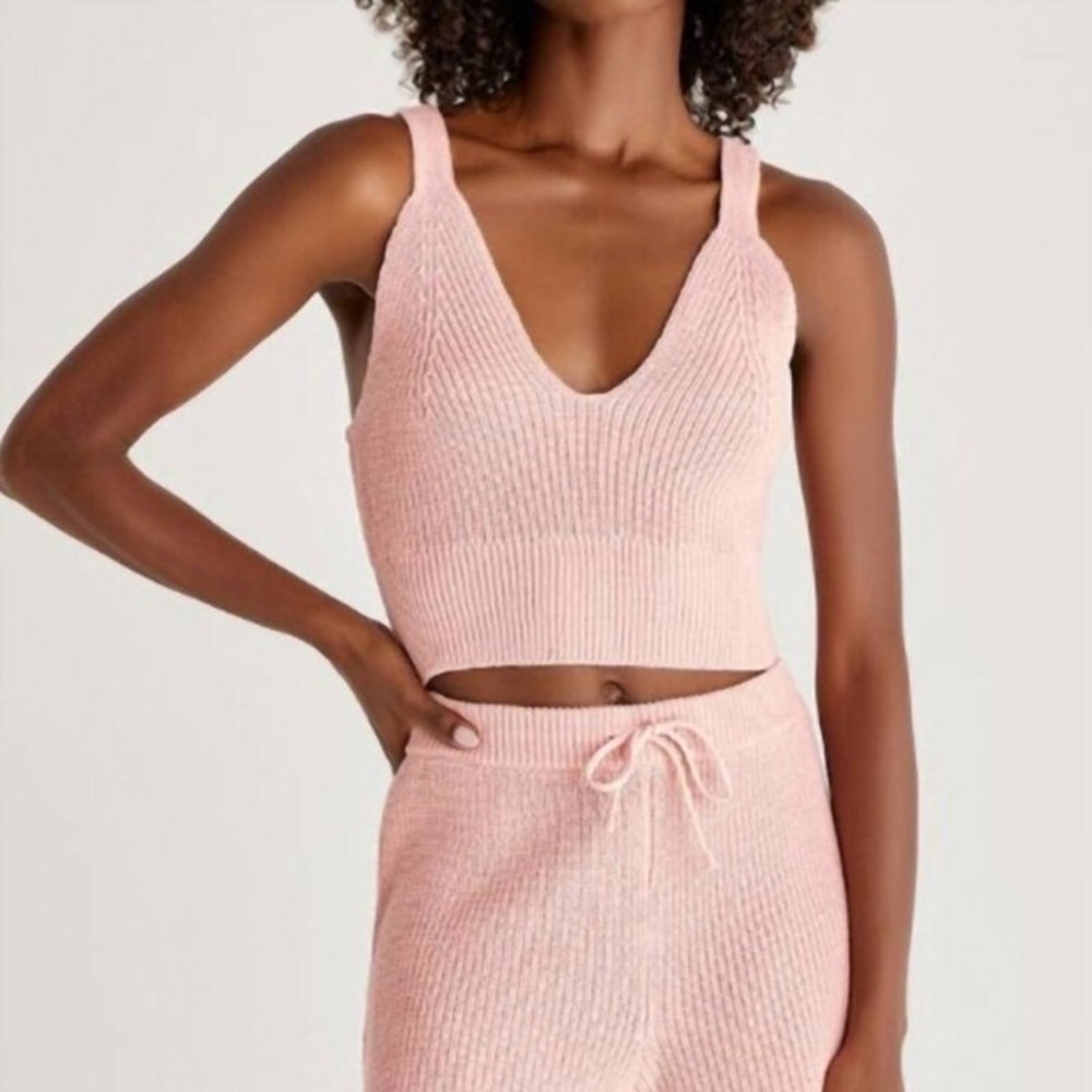 Pink Knit Crop Top